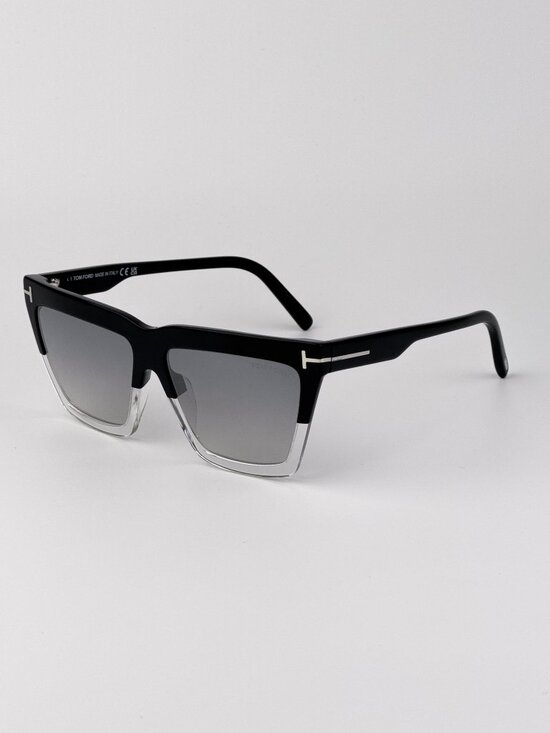 Tom Ford EDEN FT1110 05C Sunglasses – Black Transparent Square Cat Eye Mirror main image 7